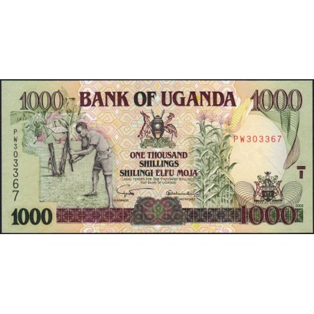 Ouganda - Pick 39Ab - 1'000 shillings - Série PW - 2003 - Etat : NEUF