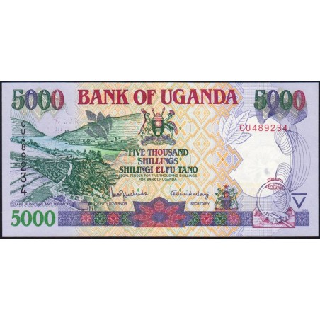 Ouganda - Pick 40a - 5'000 shillings - Série CU - 2000 - Etat : NEUF