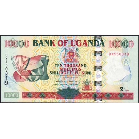 Ouganda - Pick 41a - 10'000 shillings - Série BW - 2001 - Etat : NEUF