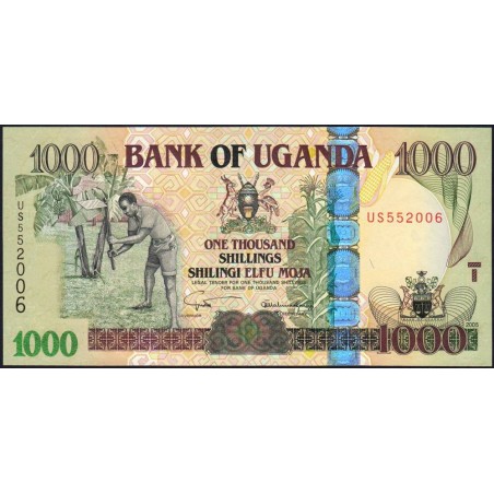 Ouganda - Pick 43a - 1'000 shillings - Série US - 2005 - Etat : NEUF