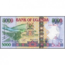 Ouganda - Pick 44b - 5'000 shillings - Série EH - 2005 - Etat : NEUF