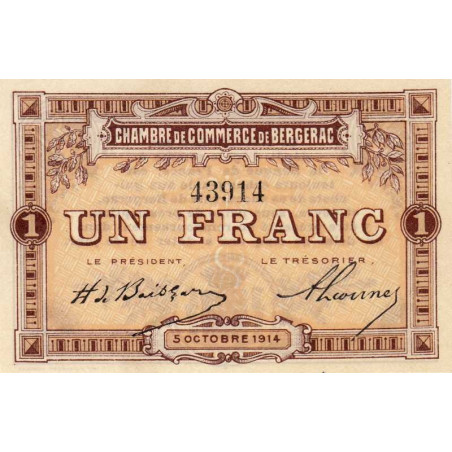 Bergerac - Pirot 24-4 - 1 franc - 05/10/1914 - Etat : NEUF
