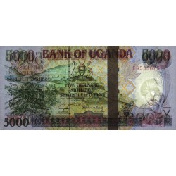 Ouganda - Pick 44b - 5'000 shillings - Série EH - 2005 - Etat : NEUF