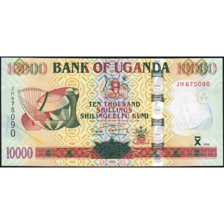 Ouganda - Pick 45c - 10'000 shillings - Série JH - 2009 - Etat : SPL+