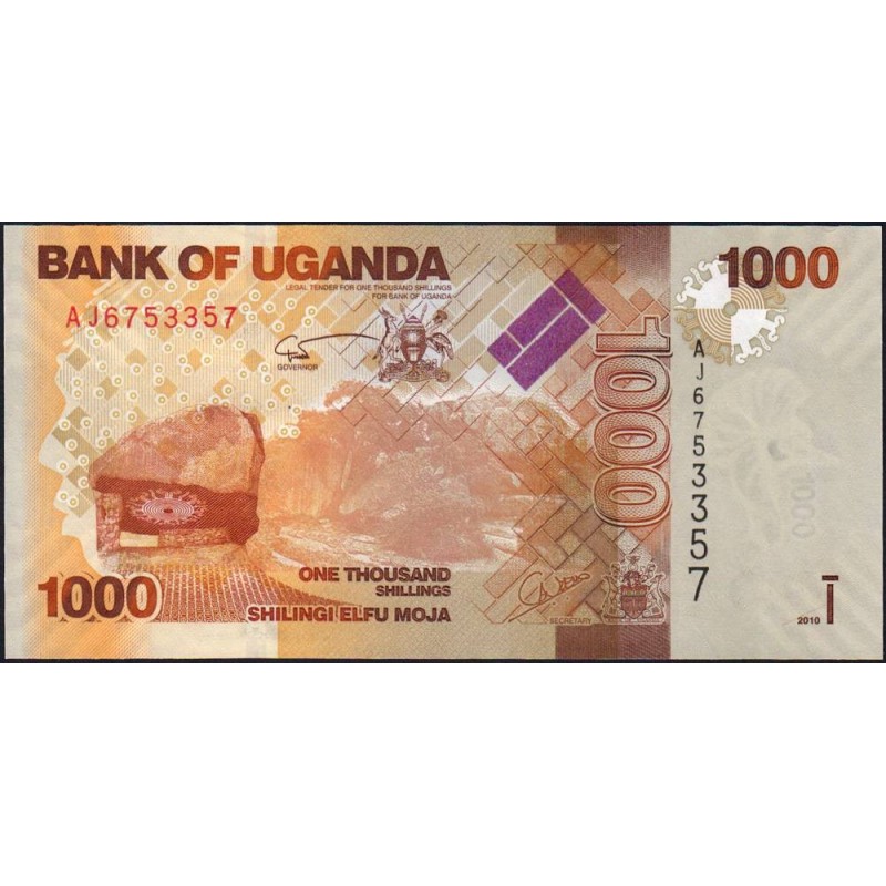 Ouganda - Pick 49a - 1'000 shillings - Série AJ - 2010 - Etat : NEUF