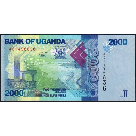 Ouganda - Pick 50a - 2'000 shillings - Série AC - 2010 - Etat : NEUF