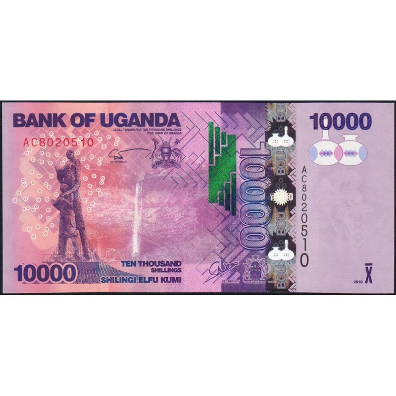 Ouganda - Pick 52a - 10'000 shillings - Série AC - 2010 - Etat : NEUF