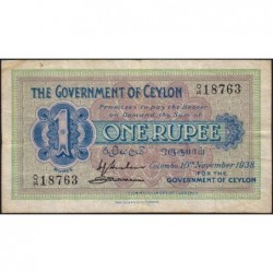 Ceylan - Pick 16c_2 - 1 rupee - Série Q/14 - 10/11/1938 - Etat : TB+