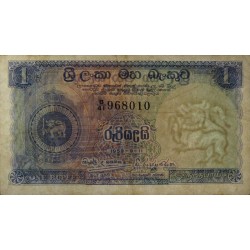 Ceylan - Pick 56c - 1 rupee - Série B/41 - 11/09/1959 - Etat : TTB