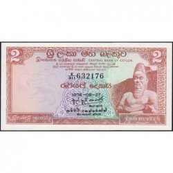Sri-Lanka - Pick 72Aa_2 - 2 rupees - Série E/311 - 27/08/1974 - Etat : NEUF