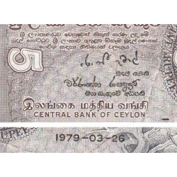 Sri-Lanka - Pick 84a - 5 rupees - Série F/6 - 26/03/1979 - Etat : TTB-