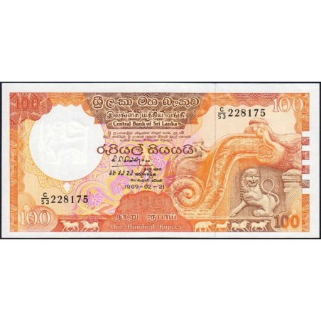 Sri-Lanka - Pick 99c - 100 rupees - Série C/53 - 21/02/1989 - Etat : NEUF