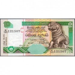 Sri-Lanka - Pick 108b - 10 rupees - Série M/289 - 12/12/2001 - Etat : NEUF
