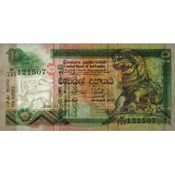 Sri-Lanka - Pick 108b - 10 rupees - Série M/289 - 12/12/2001 - Etat : NEUF