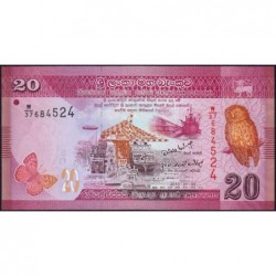 Sri-Lanka - Pick 123a - 20 rupees - Série W/37 - 01/01/2010 - Etat : NEUF