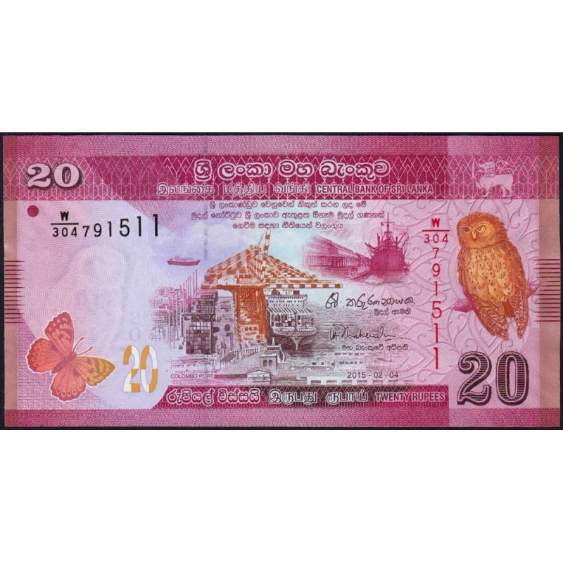 Sri-Lanka - Pick 123c - 20 rupees - Série W/304 - 04/02/2015 - Etat : NEUF