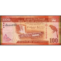 Sri-Lanka - Pick 125e - 100 rupees - Série U/530 - 04/07/2016 - Etat : TB+