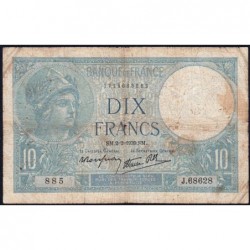 F 07-01 - 02/02/1939 - 10 francs - Minerve modifié - Série J.68628 - Etat : B