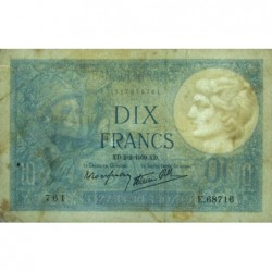 F 07-01 - 02/02/1939 - 10 francs - Minerve modifié - Série E.68716 - Etat : TTB-