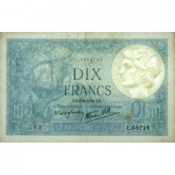F 07-01 - 02/02/1939 - 10 francs - Minerve modifié - Série E.68716 - Etat : TTB