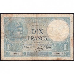 F 07-02 - 06/04/1939 - 10 francs - Minerve modifié - Série D.69213 - Etat : TB-