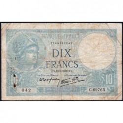 F 07-03 - 19/05/1939 - 10 francs - Minerve modifié - Série C.69765 - Etat : B+