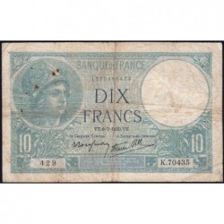 F 07-04 - 06/07/1939 - 10 francs - Minerve modifié - Série K.70435 - Etat : TB-