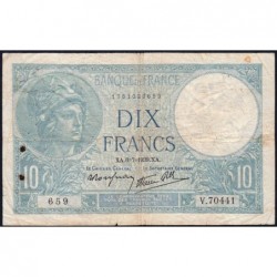 F 07-04 - 06/07/1939 - 10 francs - Minerve modifié - Série V.70441 - Etat : TB-