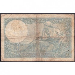 F 07-10 - 05/10/1939 - 10 francs - Minerve modifié - Série Z.73631 - Etat : B