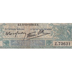 F 07-10 - 05/10/1939 - 10 francs - Minerve modifié - Série Z.73631 - Etat : B