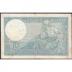 F 07-12 - 19/10/1939 - 10 francs - Minerve modifié - Série U.74697 - Etat : TB+