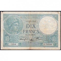 F 07-14 - 02/11/1939 - 10 francs - Minerve modifié - Série C.75793 - Etat : TB-