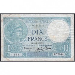 F 07-14 - 02/11/1939 - 10 francs - Minerve modifié - Série B.75984 - Etat : TB+