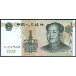 Chine - Banque Populaire - Pick 895a - 1 yüan - Série GD63 - 1999 - Etat : NEUF