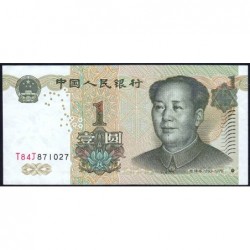 Chine - Banque Populaire - Pick 895c - 1 yüan - Série T84J - 1999 - Etat : TTB+