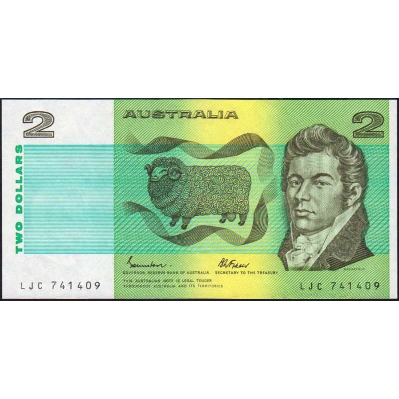 Australie - Pick 43e - 2 dollars - Série LJC - 1985 - Etat : NEUF