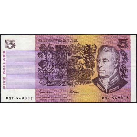 Australie - Pick 44e_2 - 5 dollars - Série PNZ - 1985 - Etat : TTB