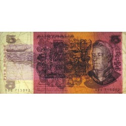 Australie - Pick 44e_2 - 5 dollars - Série QDG - 1985 - Etat : TB+