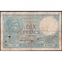 F 07-15 - 26/09/1940 - 10 francs - Minerve modifié - Série R.76633 - Etat : B