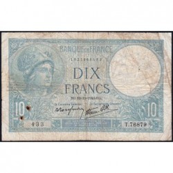 F 07-16 - 10/10/1940 - 10 francs - Minerve modifié - Série T.76879 - Etat : B