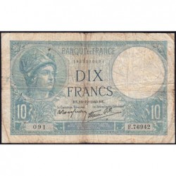 F 07-16 - 10/10/1940 - 10 francs - Minerve modifié - Série F.76942 - Etat : B