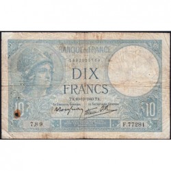 F 07-16 - 10/10/1940 - 10 francs - Minerve modifié - Série F.77281 - Etat : B