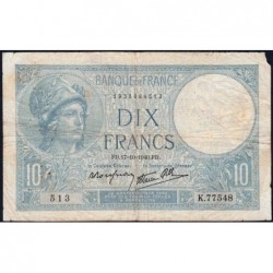 F 07-17 - 17/10/1940 - 10 francs - Minerve modifié - Série K.77548 - Etat : B+
