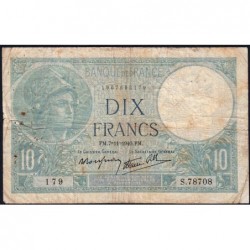 F 07-19 - 07/11/1940 - 10 francs - Minerve modifié - Série S.78708 - Etat : B