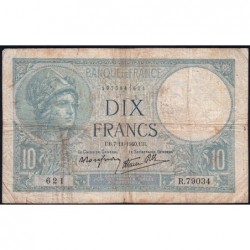 F 07-19 - 07/11/1940 - 10 francs - Minerve modifié - Série R.79034 - Etat : B+