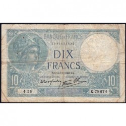 F 07-20 - 14/11/1940 - 10 francs - Minerve modifié - Série K.79674 - Etat : B