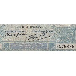 F 07-21 - 21/11/1940 - 10 francs - Minerve modifié - Série G.79889 - Etat : B