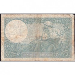 F 07-21 - 21/11/1940 - 10 francs - Minerve modifié - Série X.80124 - Etat : B+