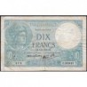 F 07-23 - 05/12/1940 - 10 francs - Minerve modifié - Série F.80940 - Etat : TB-