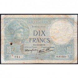 F 07-23 - 05/12/1940 - 10 francs - Minerve modifié - Série O.81321 - Etat : B
